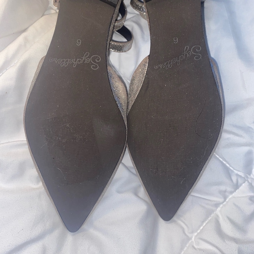 Seychelles Metallic Silver Pointed-Toe Ankle-Strap Flats - Picture 7 of 7